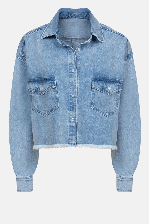Jyvais Cropped Denim Veste | Denim bleu clair