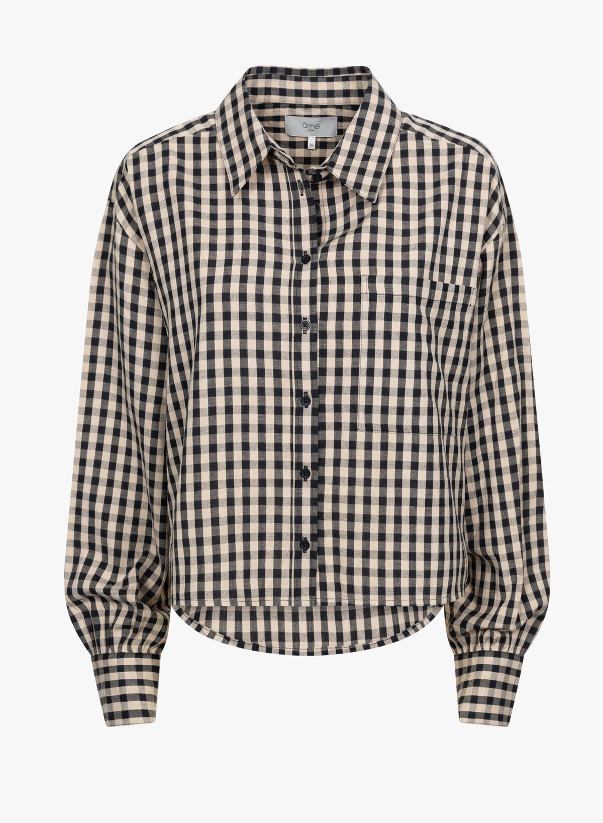 Karlotta Cropped Shirt | Noir & Beige