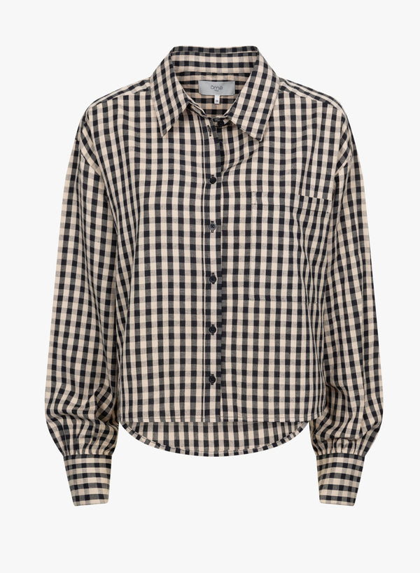 Karlotta Cropped Shirt | Noir & Beige