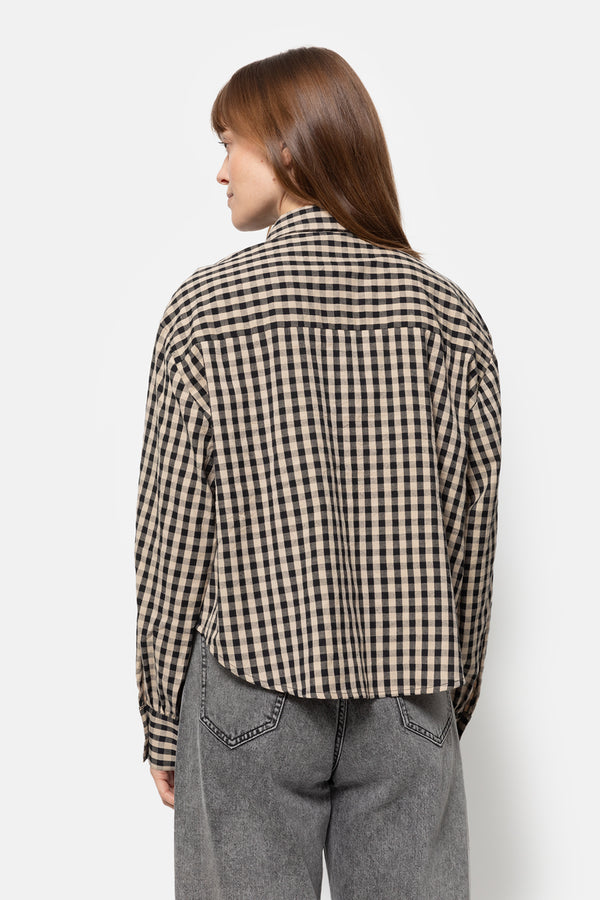 Karlotta Cropped Shirt | Noir & Beige
