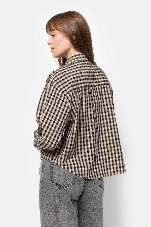 Karlotta Cropped Shirt | Noir & Beige