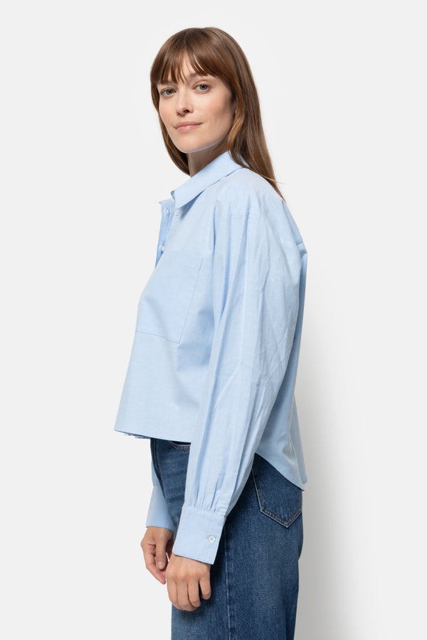 Karlotta Chemise Courte | Bleu Oxford Clair