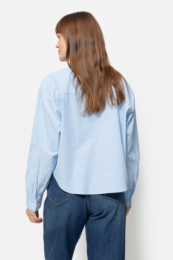 Karlotta Chemise Courte | Bleu Oxford Clair