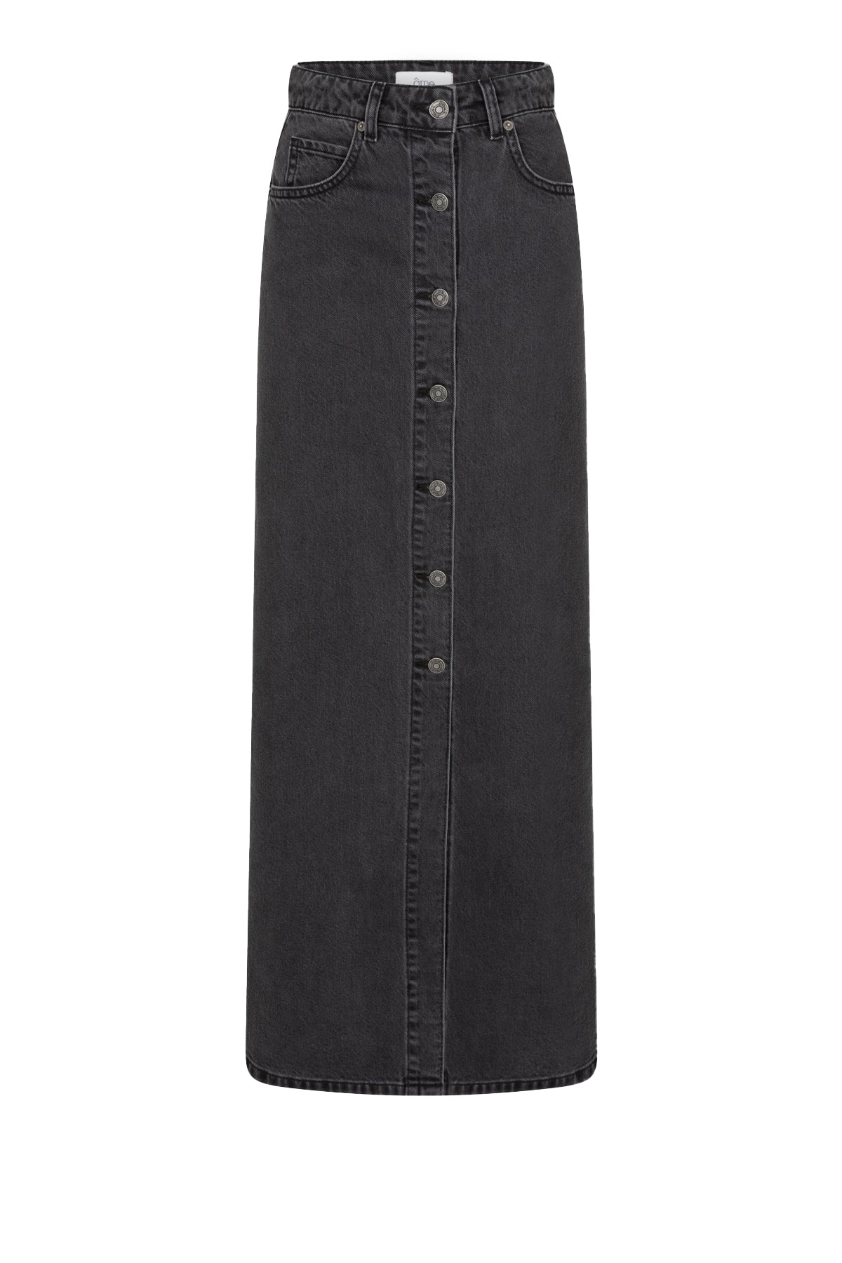 Katie Long Denim Skirt | Charcoal Grey