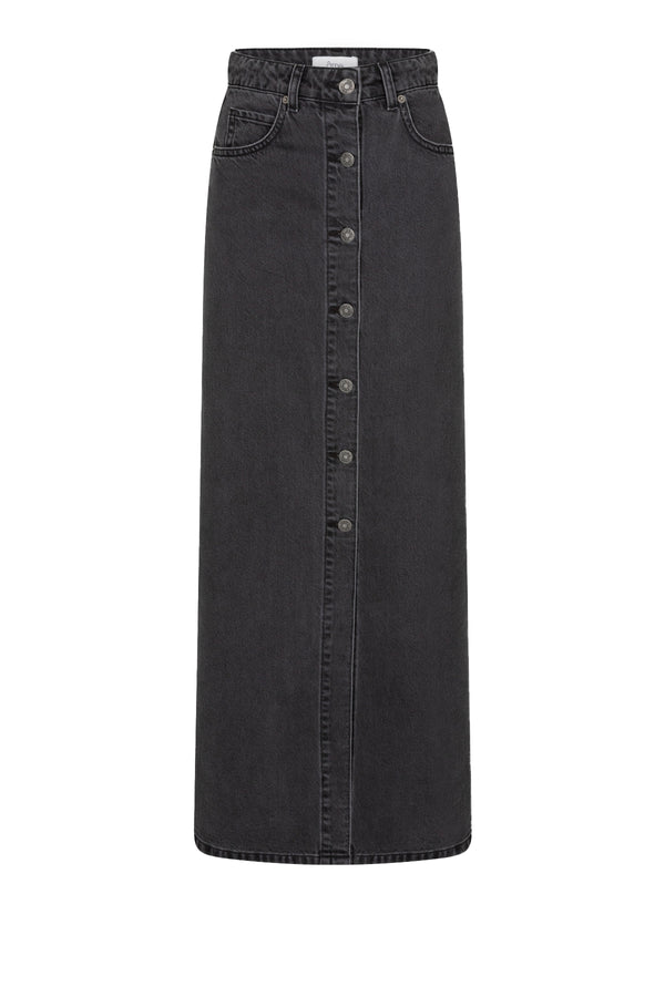 Katie Long Denim Skirt | Charcoal Grey