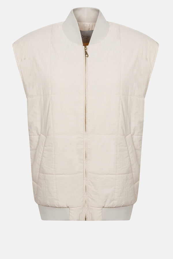 Keira Sleeveless Bomber Jacket | Off White