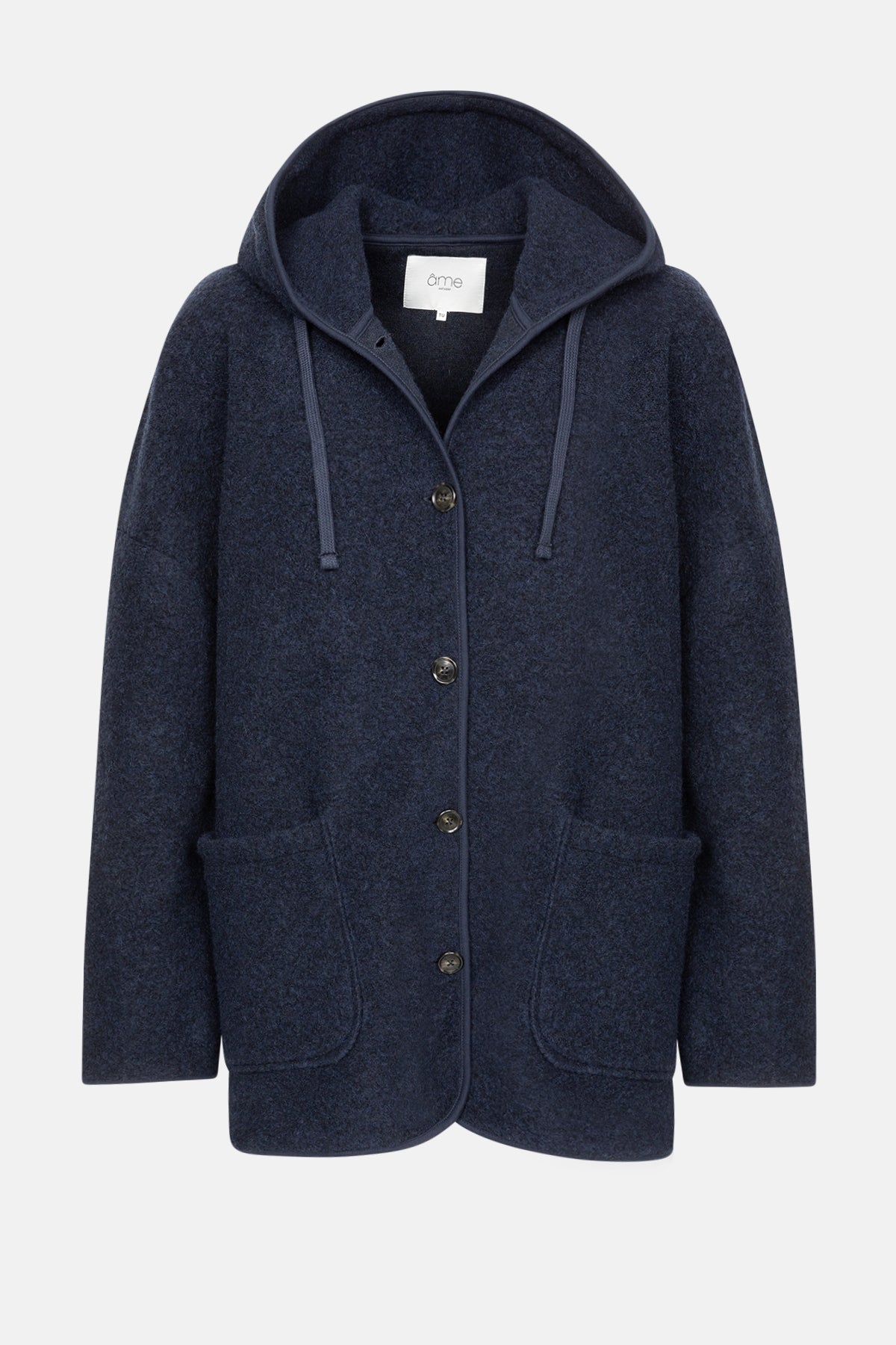 Kenji Wooly Hoodie Jacket | Navy Blue – Âme antwerp