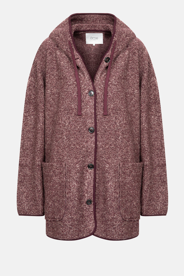 Kenji Wooly Oversized Hoodie Jacket | Plum