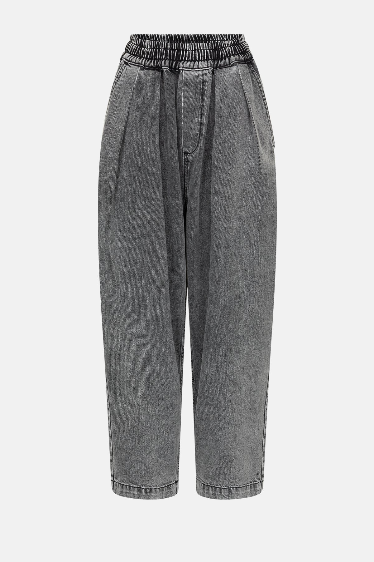 Kick Pleated Denim Pants | Grey