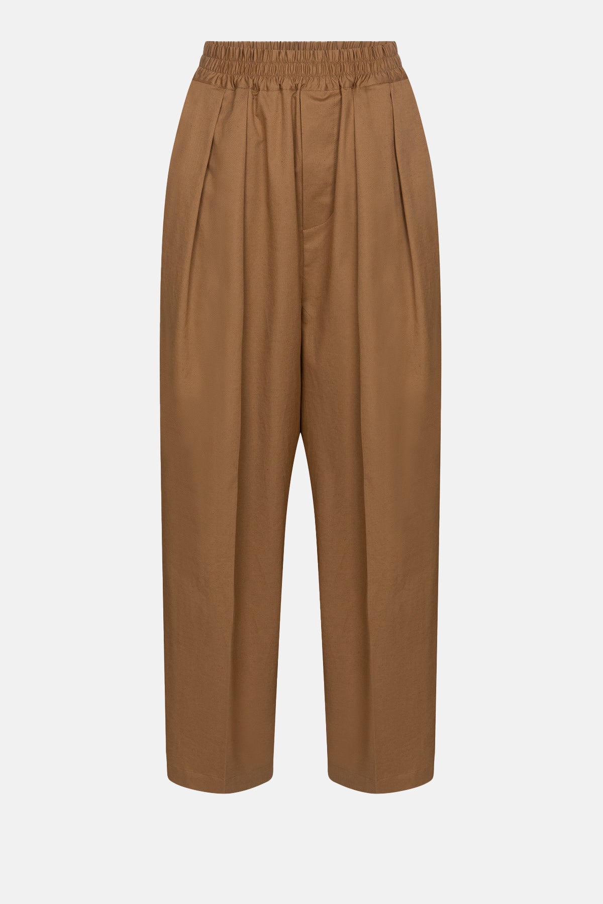 Kick Linen Pleated Pants | Camel