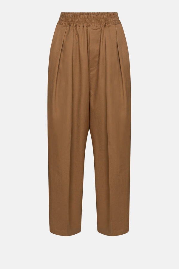 Kick Linen Pleated Pants | Camel