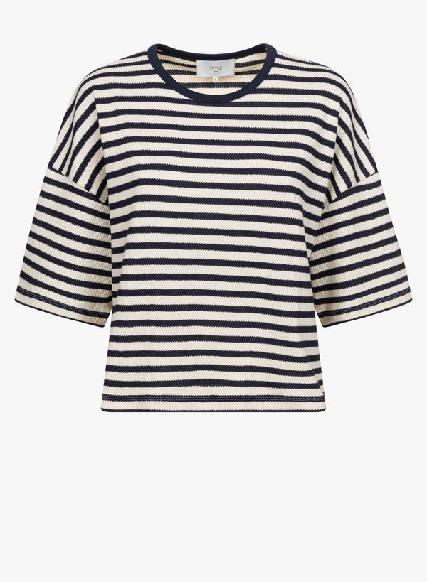 T-shirt Klaxon | Maille Bleu & Écru