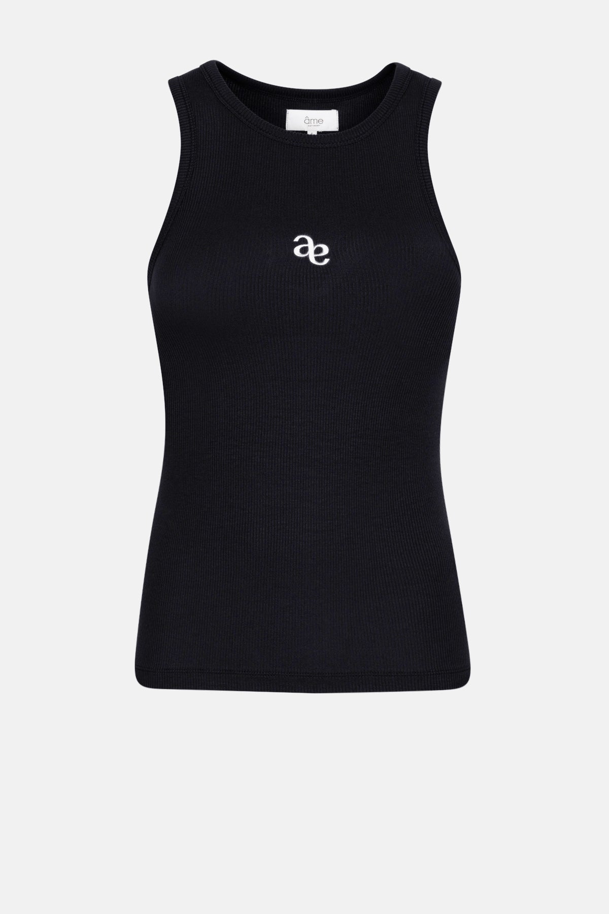 Kraft Ribbed Tank Top | Black