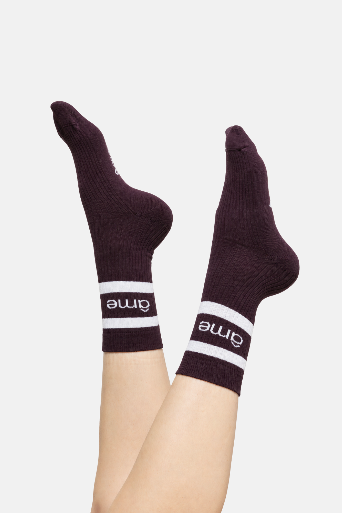 Kanye Socks | Plum & White