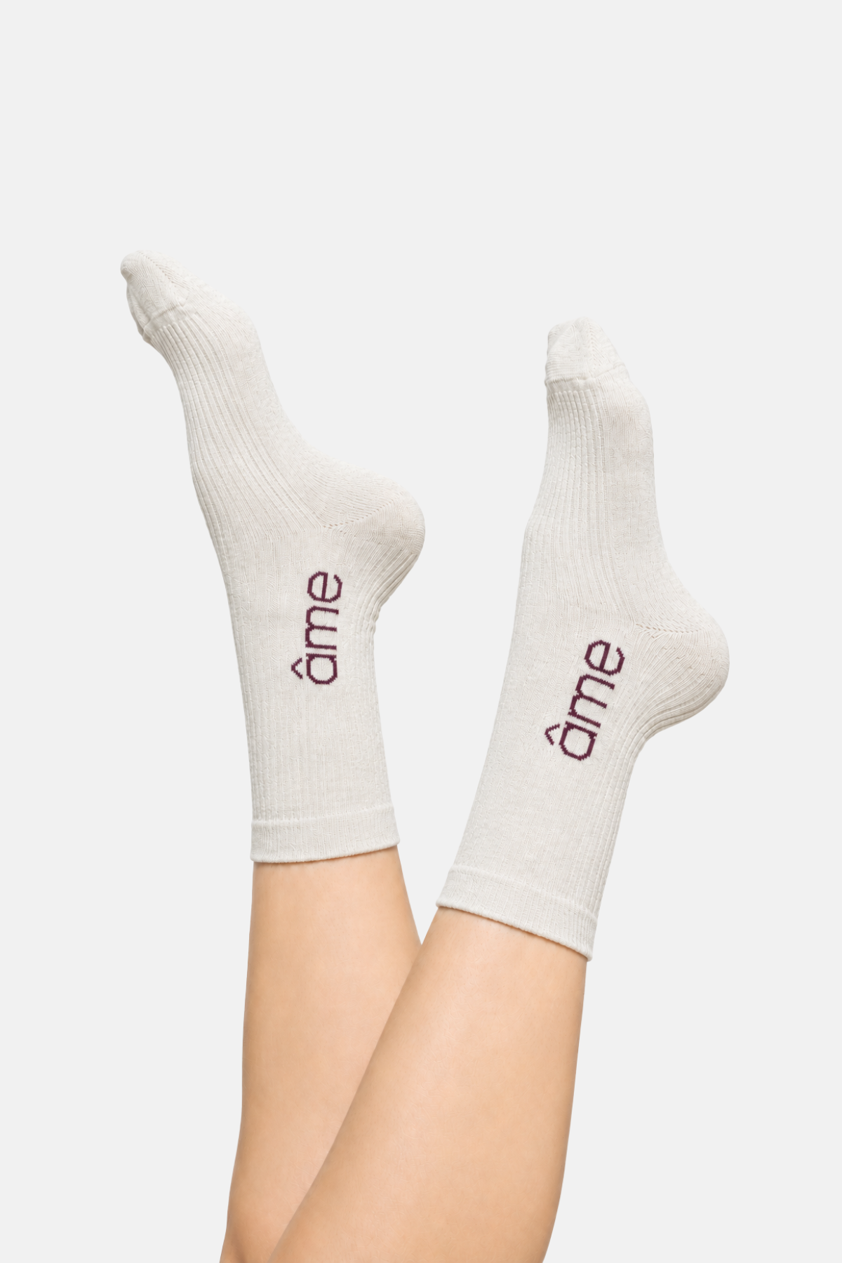 Chaussettes Kourt | Ivoire et Prune