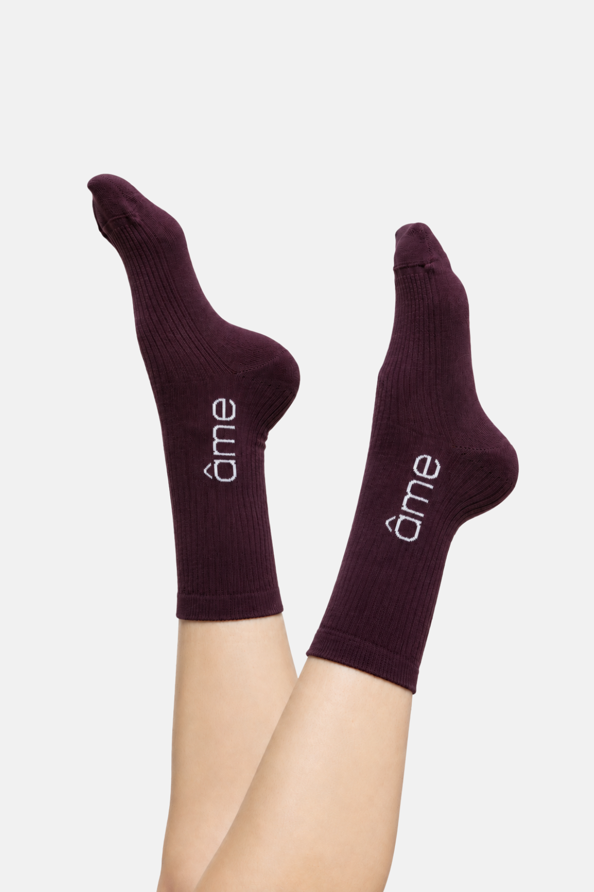 Kourt Socks | Plum & White