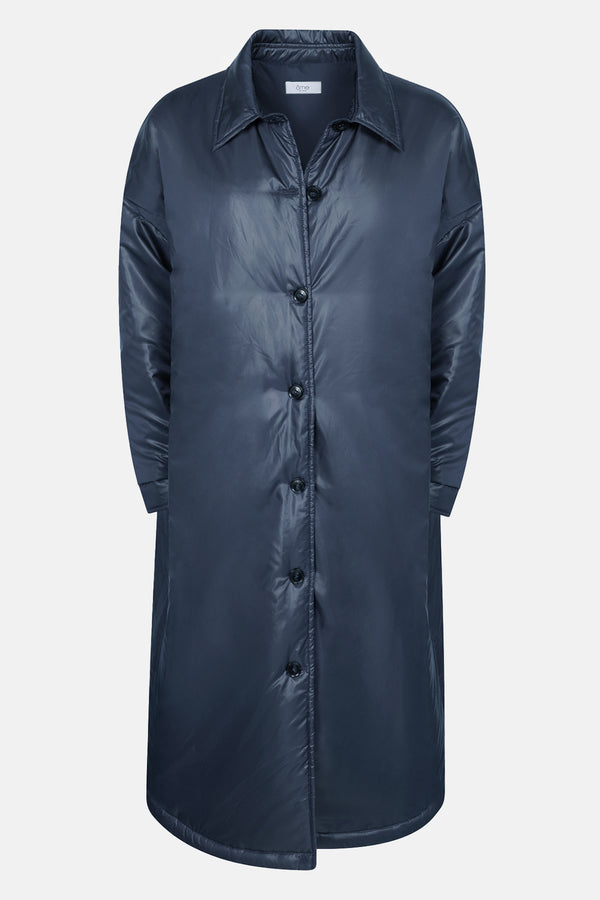 Lalee Navy Long Duffel Coat | Night Sky Blue