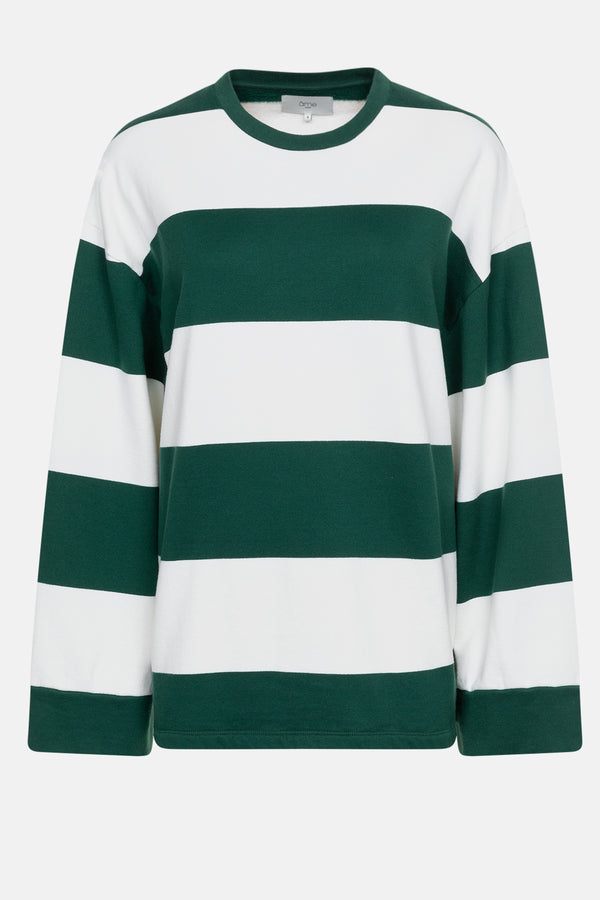 Liberty Oversized Sweatshirt | Green & White Stripes