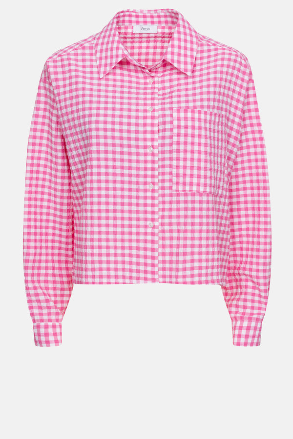 Lilian Cropped Shirt | Pink Checked