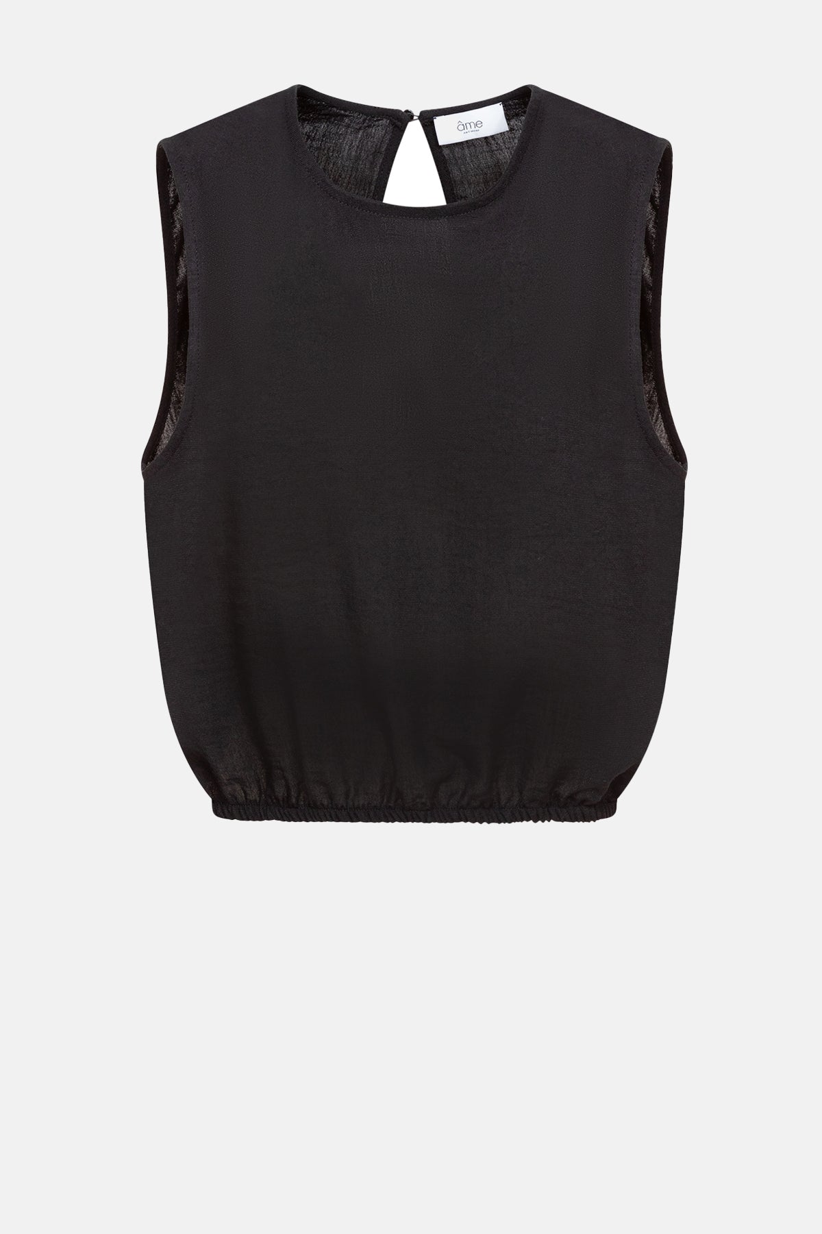 Lina Sleeveless Linen Top | Black