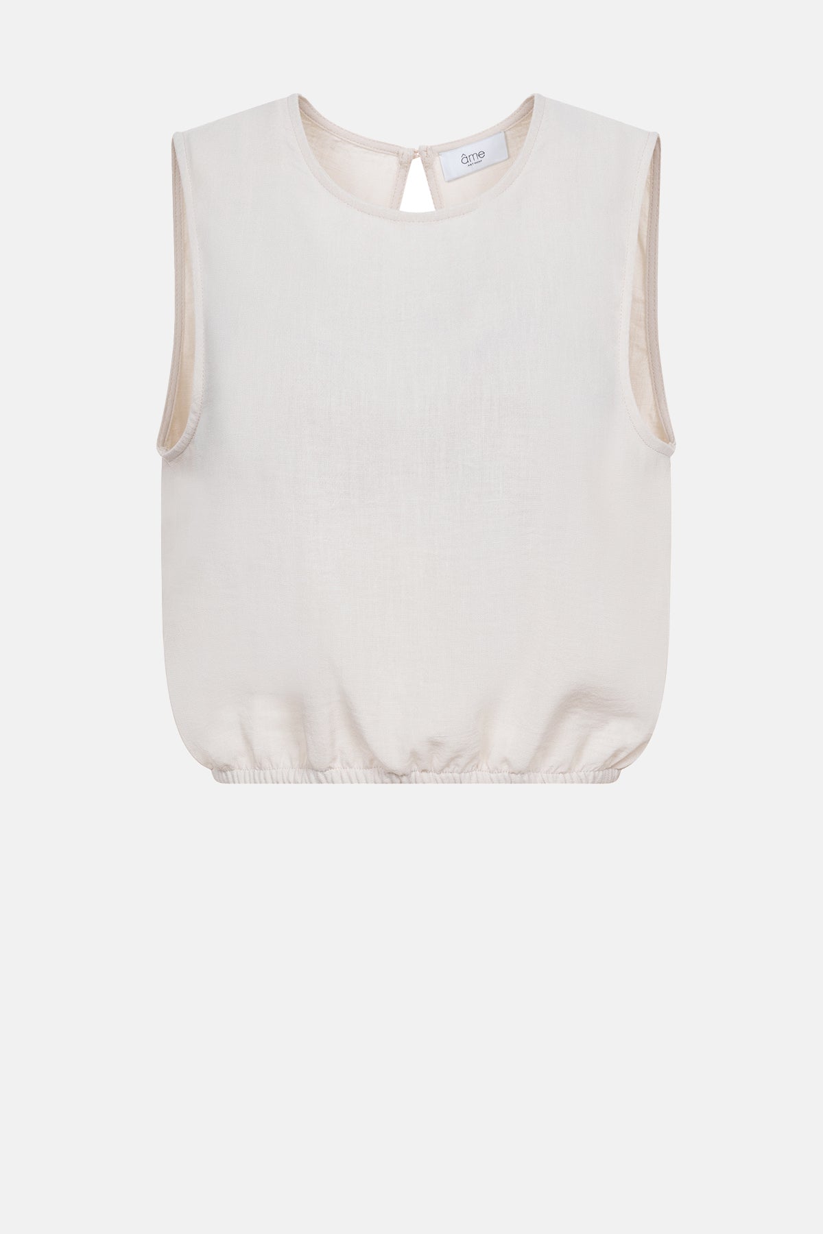 Lina Sleeveless Linen Top | Beige