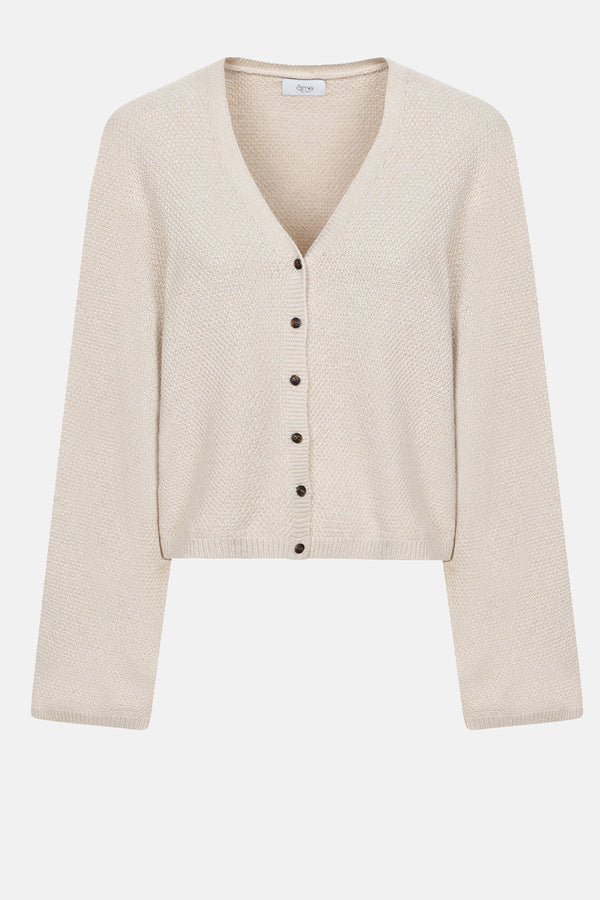 Lolly V-Neck Cardigan | Beige