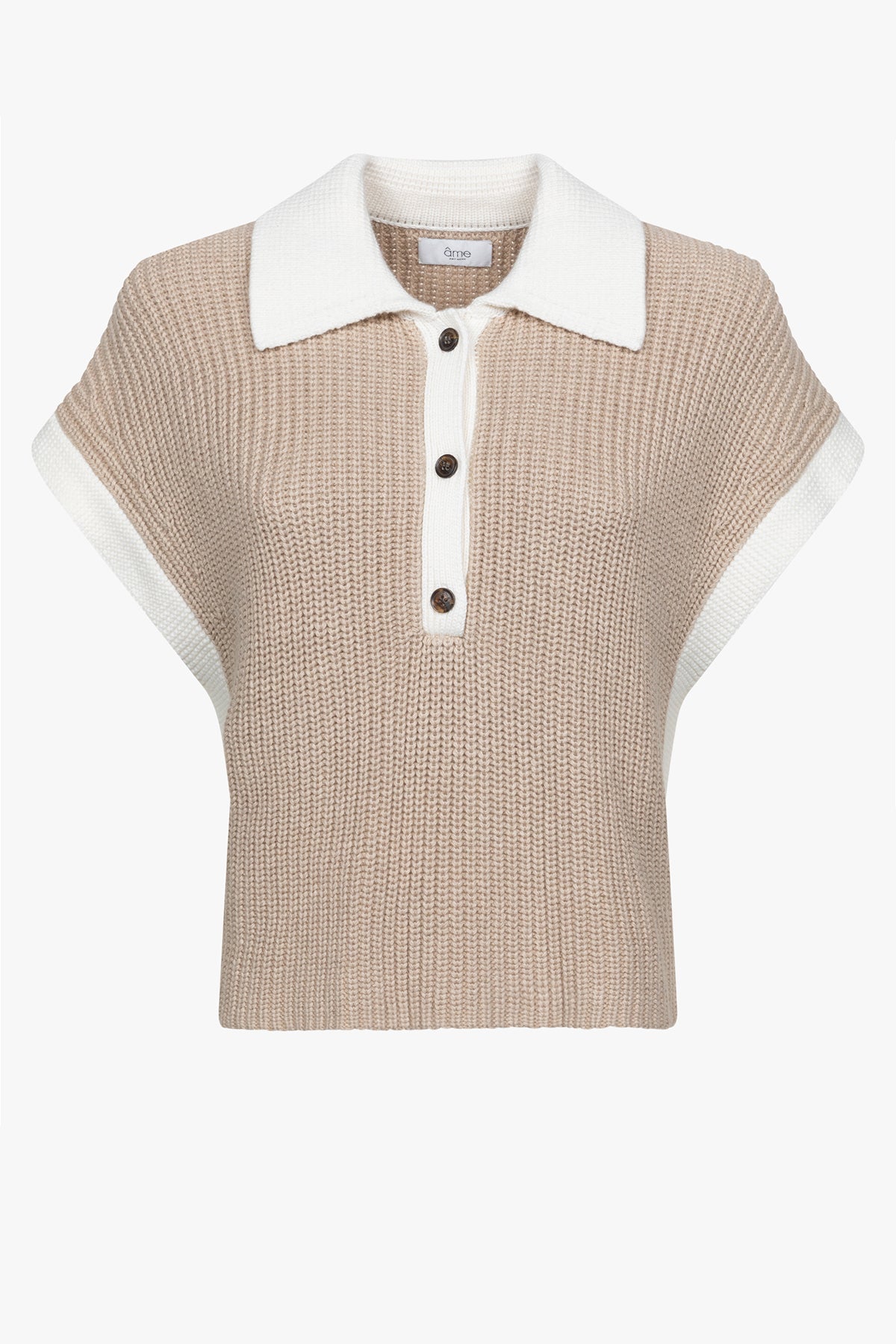 Louchka Polo Sweater | Beige & White