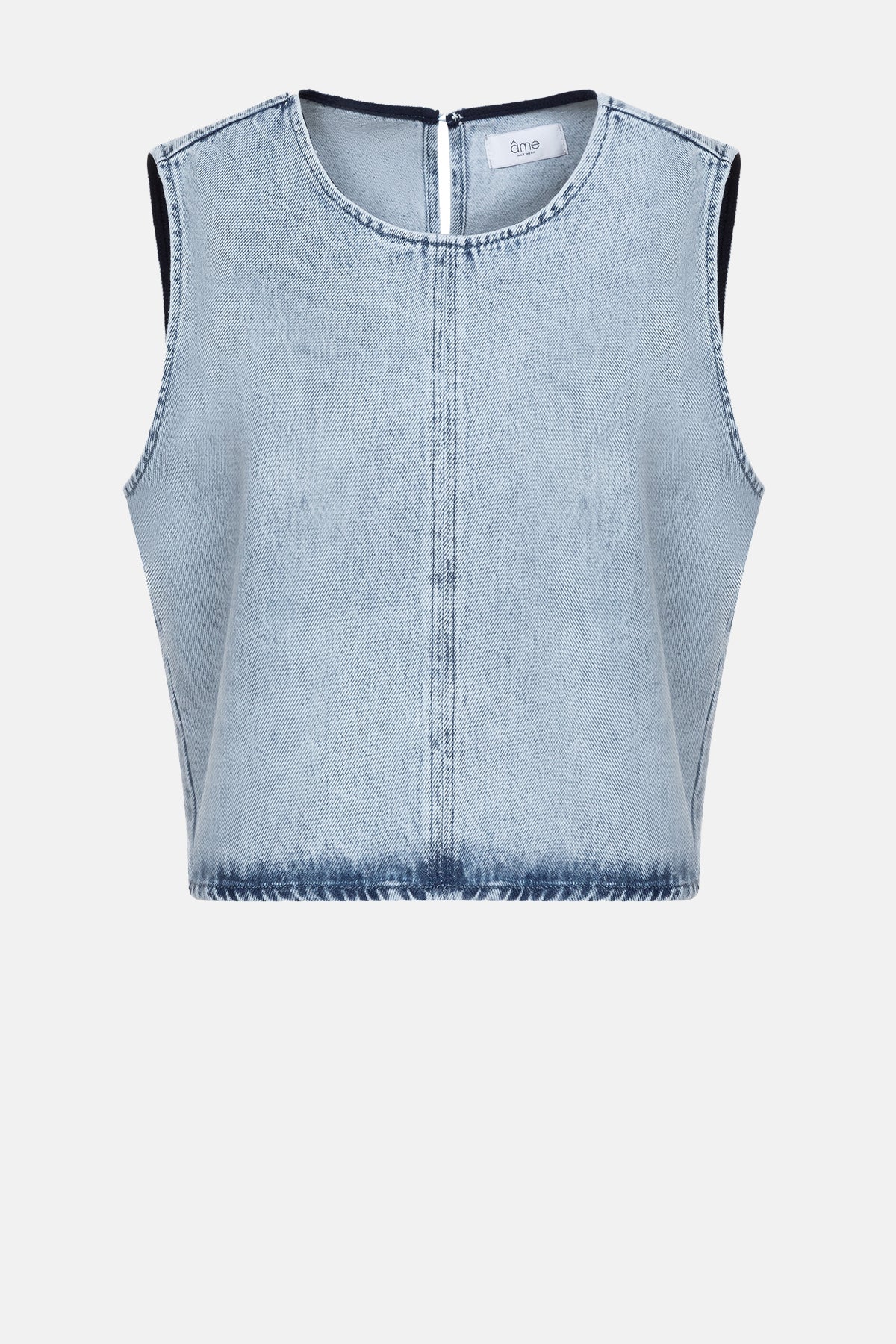 Lucy Sleeveless Top | Ice-Blue Tencel Denim