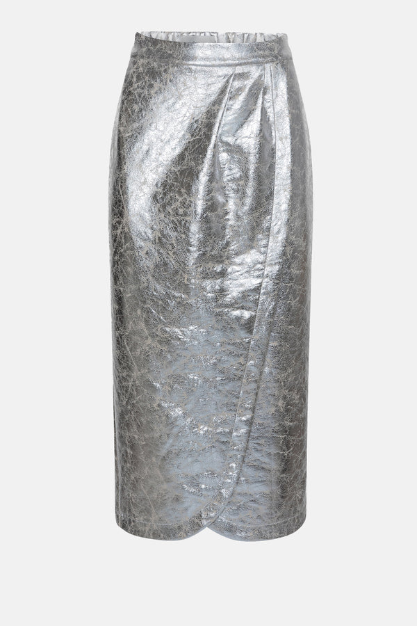 Lys Midi Skirt | Silver