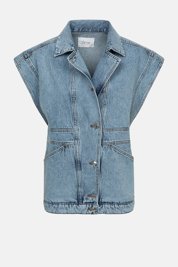 Maddox Denim Trench | Light-Blue