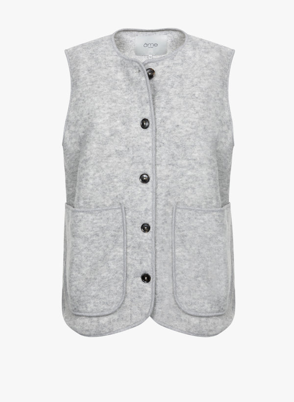 Madison Wooly Sleeveless Jacket |  Marled Grey