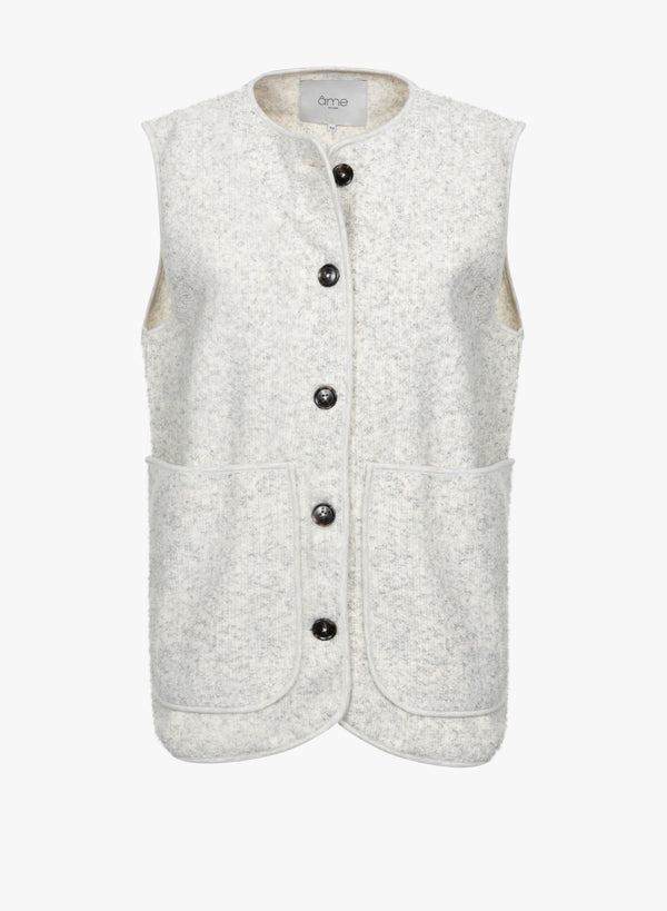 Madison Wooly Sleeveless Jacket |  Light Grey