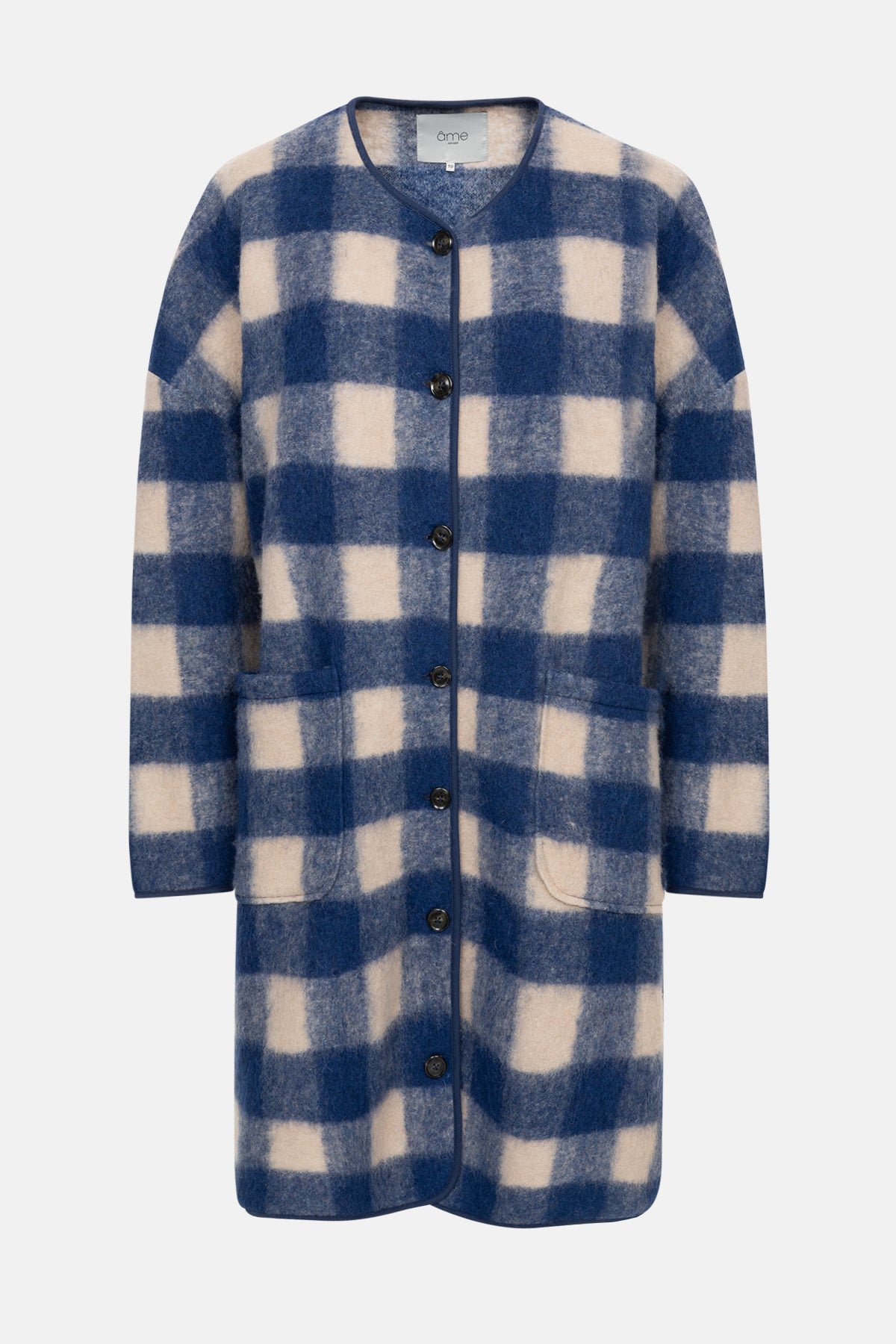 Manteau Mahaut | Bleu & Beige à Carreaux