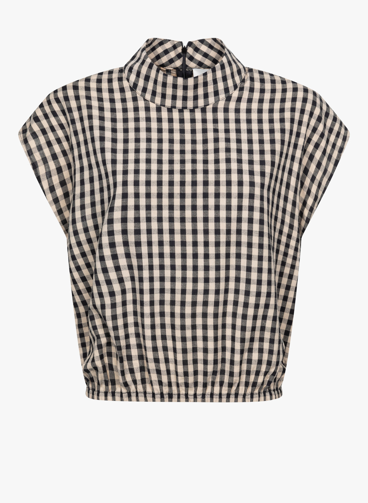 Mamounia Checked Top | Noir & Beige