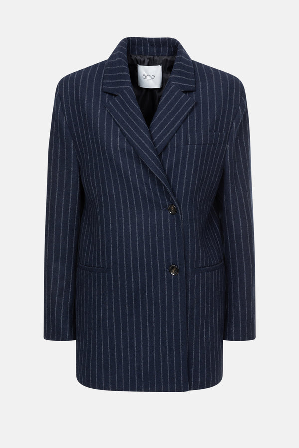 Blazer Matthew à dos ouvert | Bleu rayures
