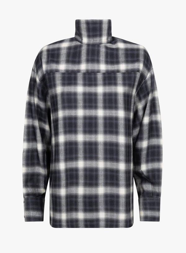 Mia Oversized Flannel Shirt | Noir & Blanc