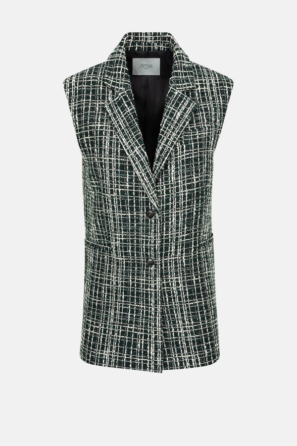 Blazer Sans Manches en Tweed Milan | Vert