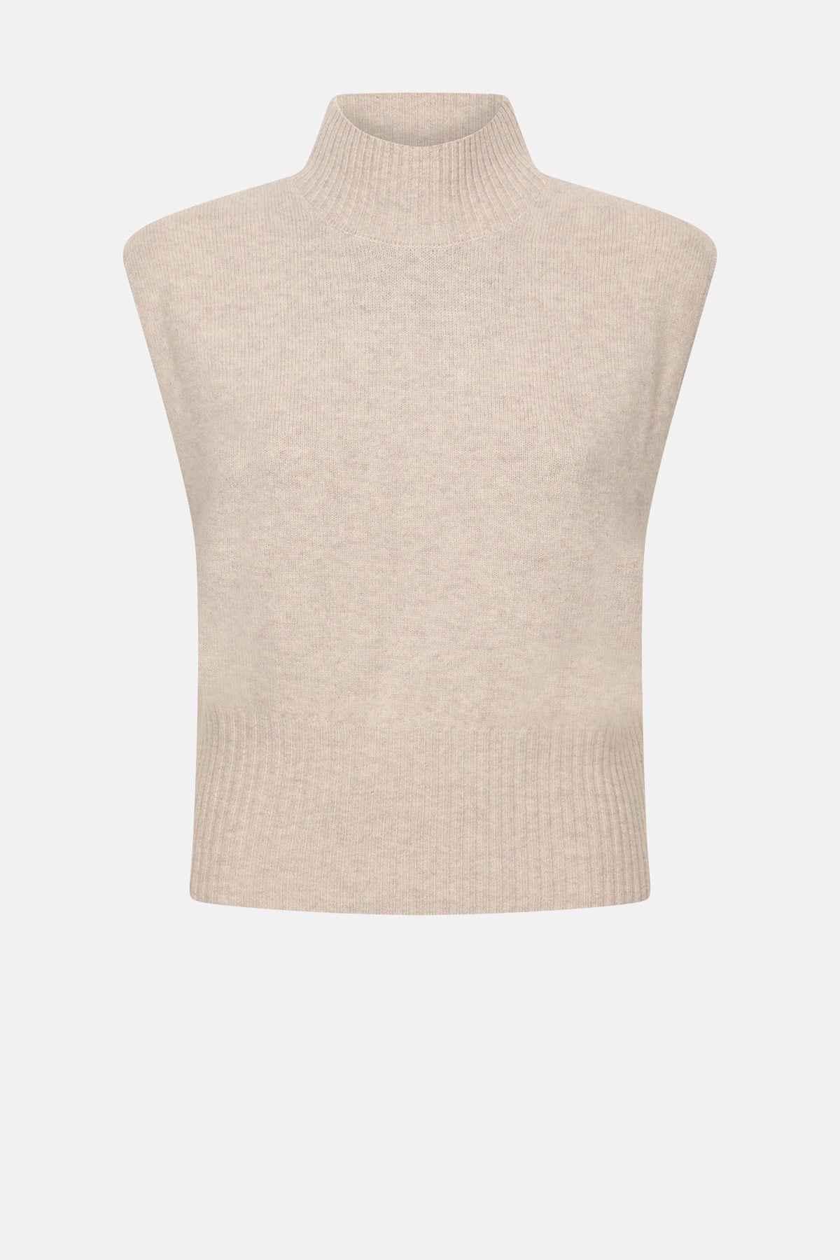 Minda Pull Sans Manches en Maille | Beige