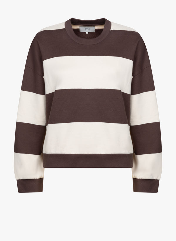 Mison Sweatshirt | Rayures Marron et Beige