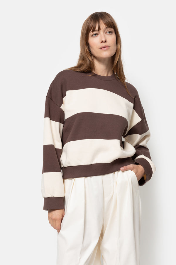 Mison Sweatshirt | Rayures Marron et Beige