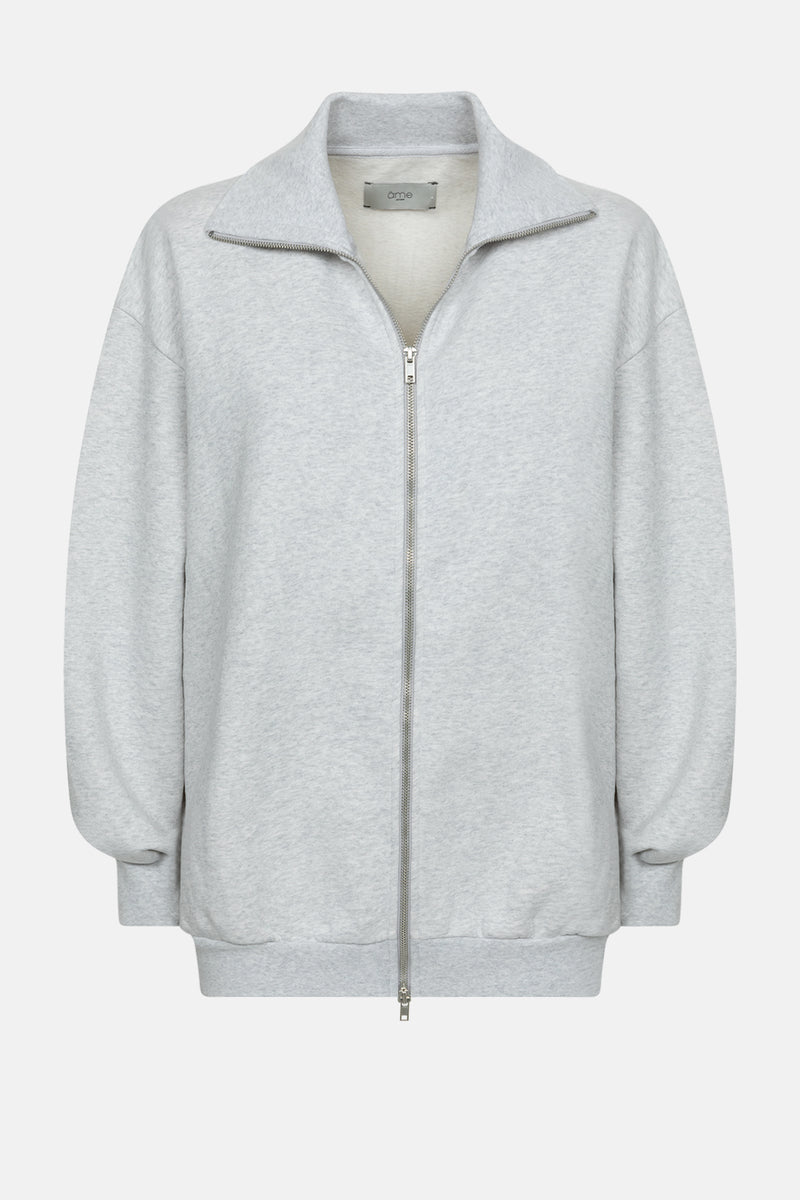 Monaco Oversized Sweatshirt with Zip | Marled Grey