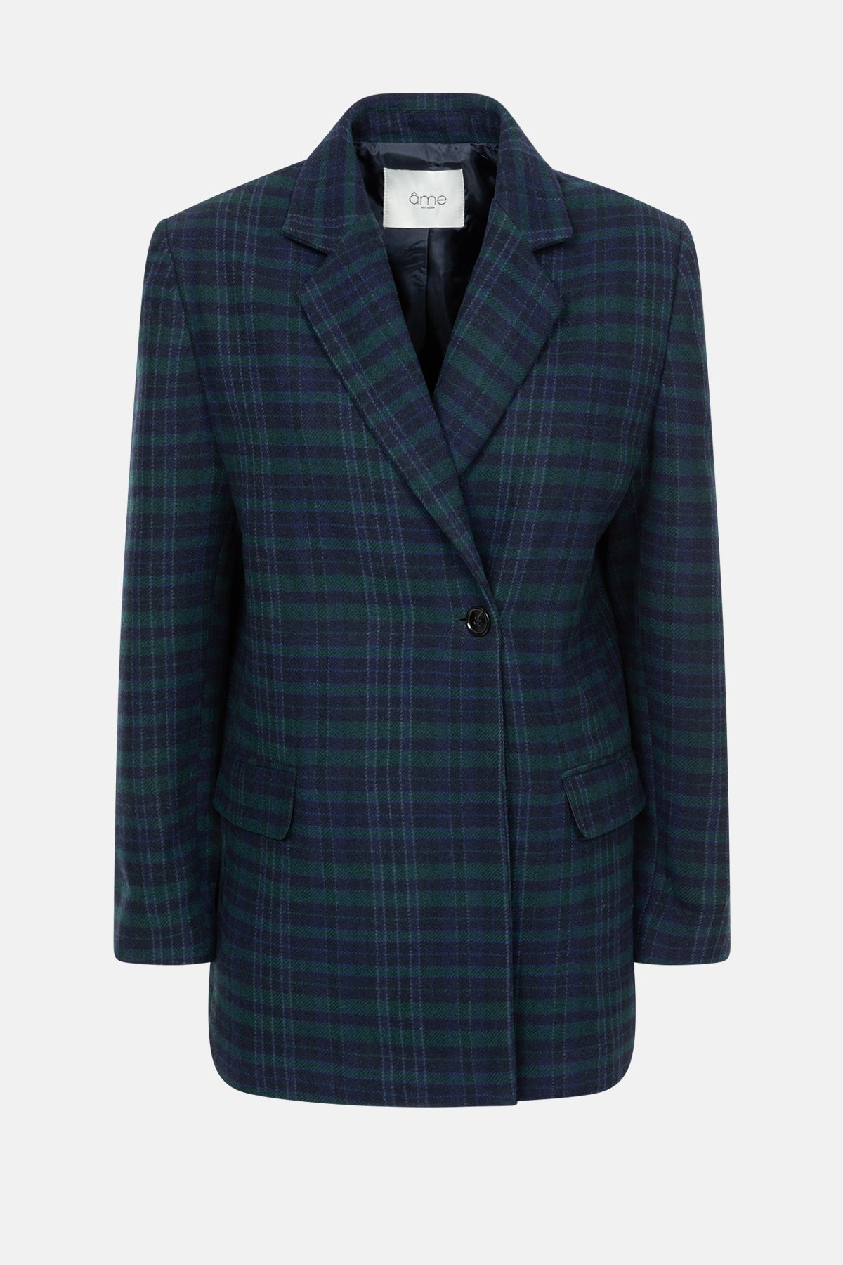 Le blazer en laine Monique | Bleu & Vert