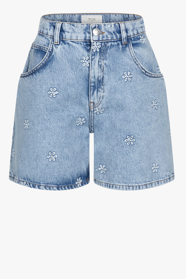 Nanny Shorts | Denim Blue flowers