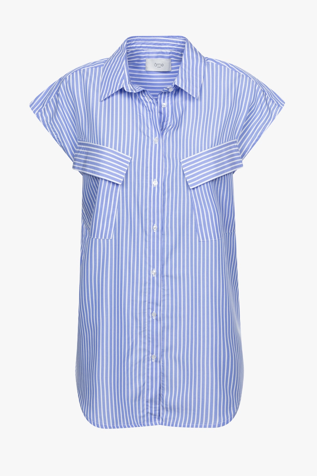 Nisrine Striped Sleeveless Shirt | Blue & White