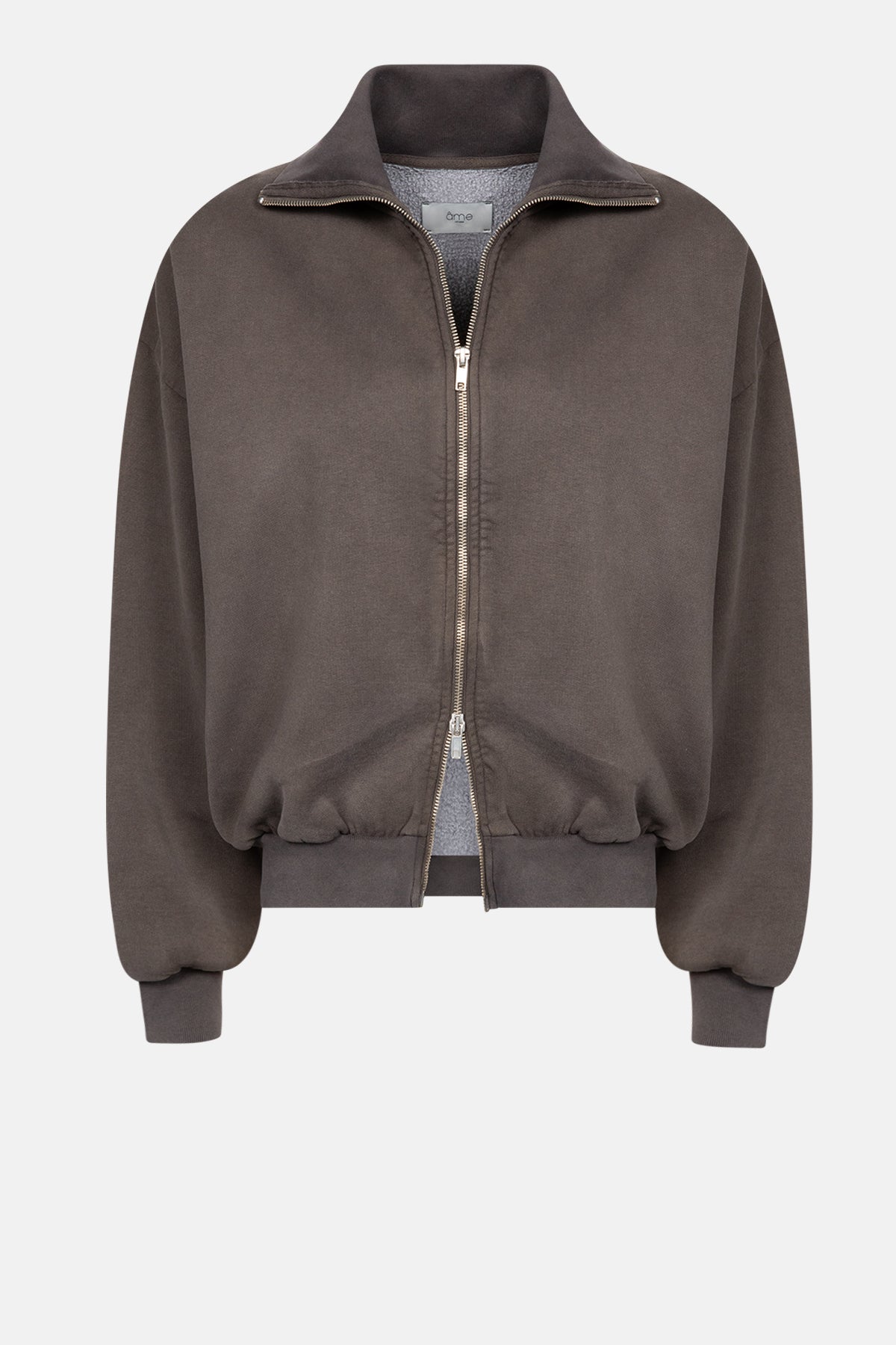 Nona Sweat Cardigan with Zip | Vintage Brown