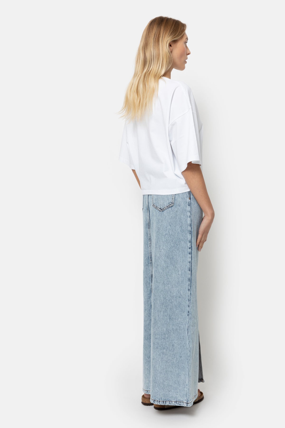 Lolita Long Denim Skirt | Ice Blue