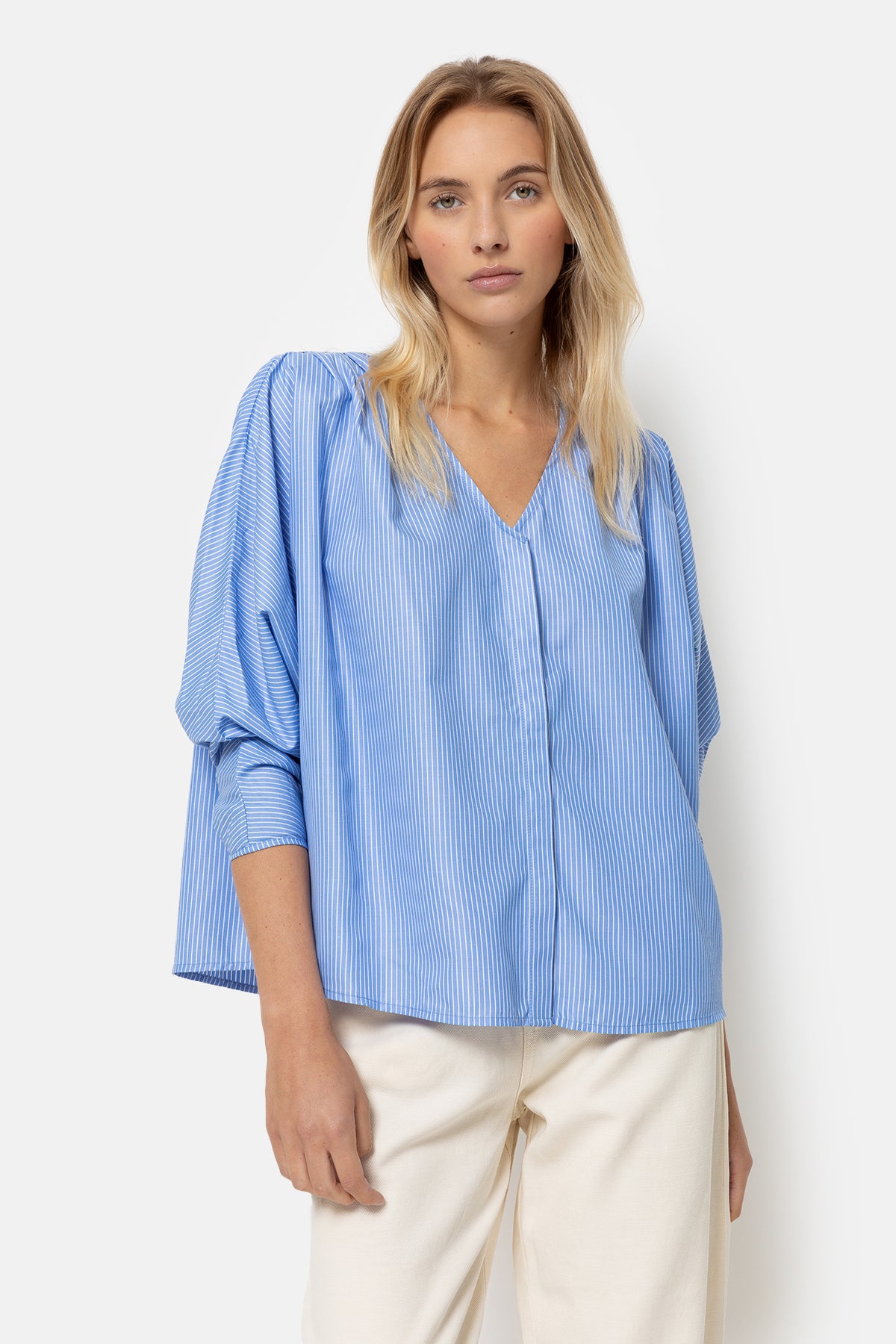 Chemise Louane à épaules rembourrées | Bleu