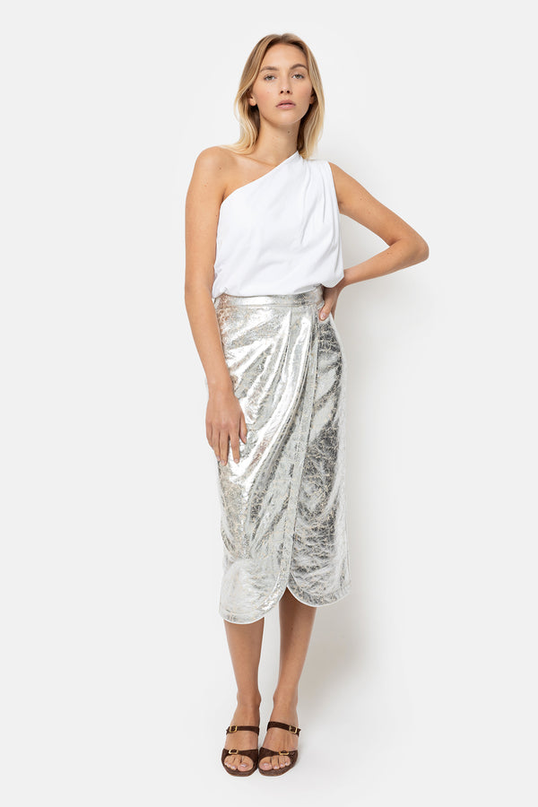 Lys Midi Skirt | Silver