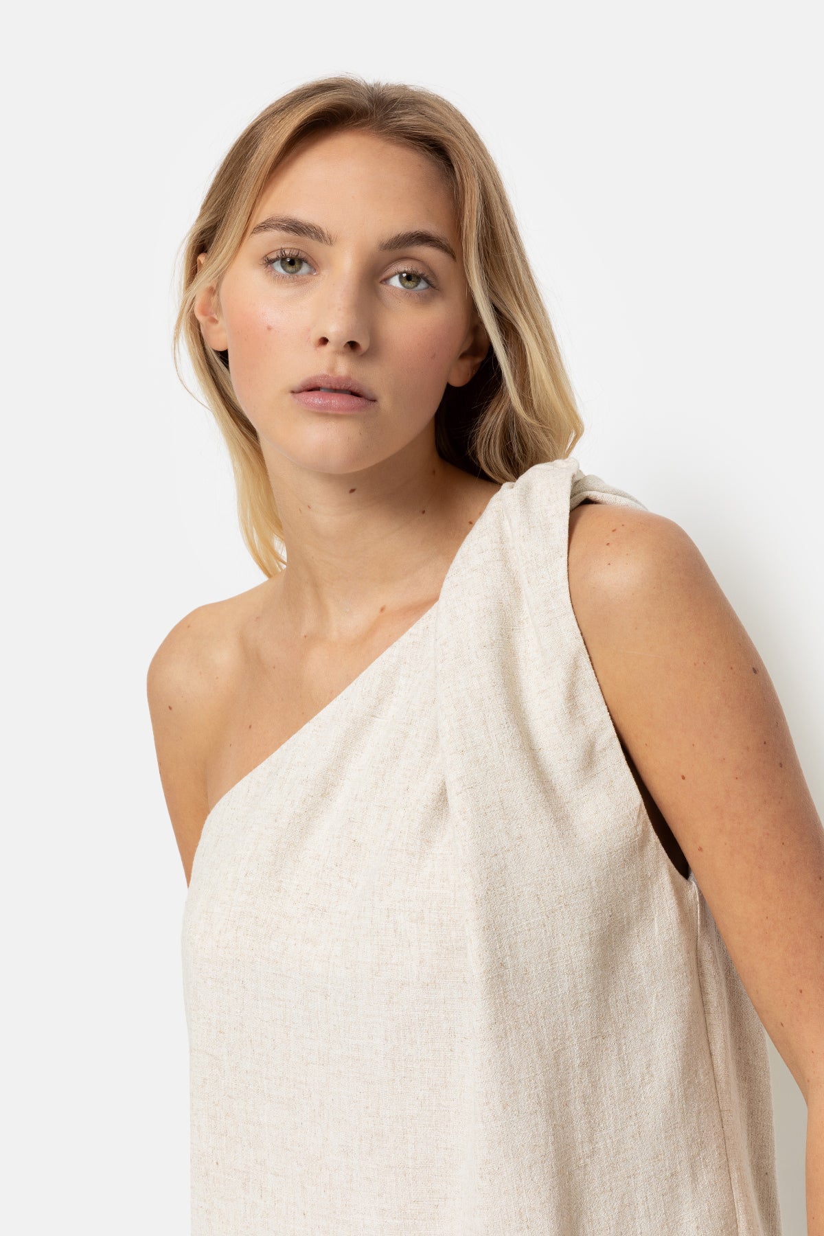 Lulah One-Shoulder Top | Beige