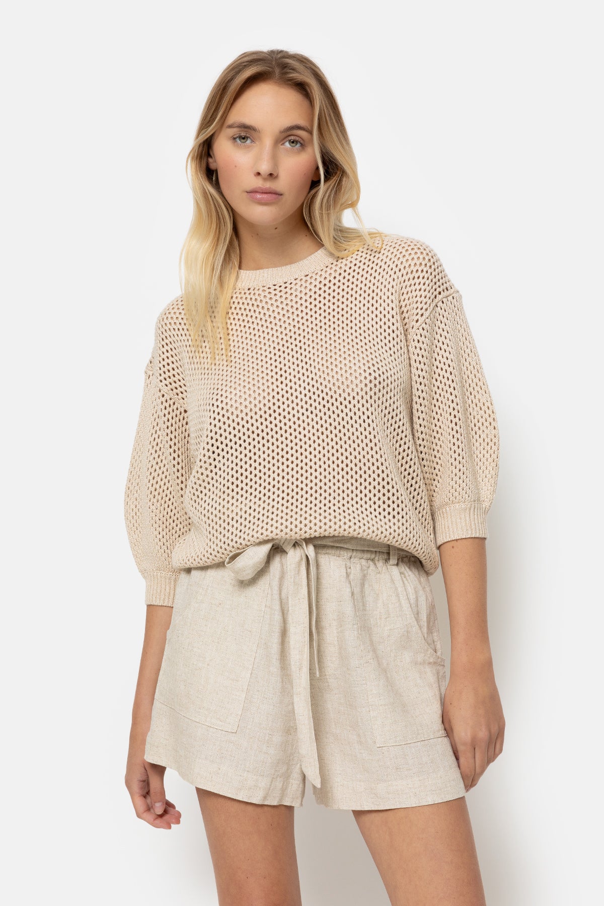 Laurent Crochet Sweater | Beige